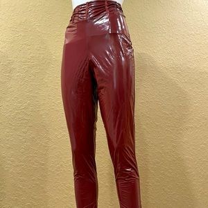 SOLD OUT: PLT pretty little things latex pants in rose color size 6 US
